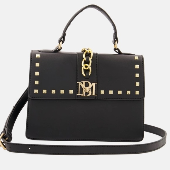 Badgley Mischka Black Purse or Crossbody with Goldtone studs and logo - Picture 11 of 16